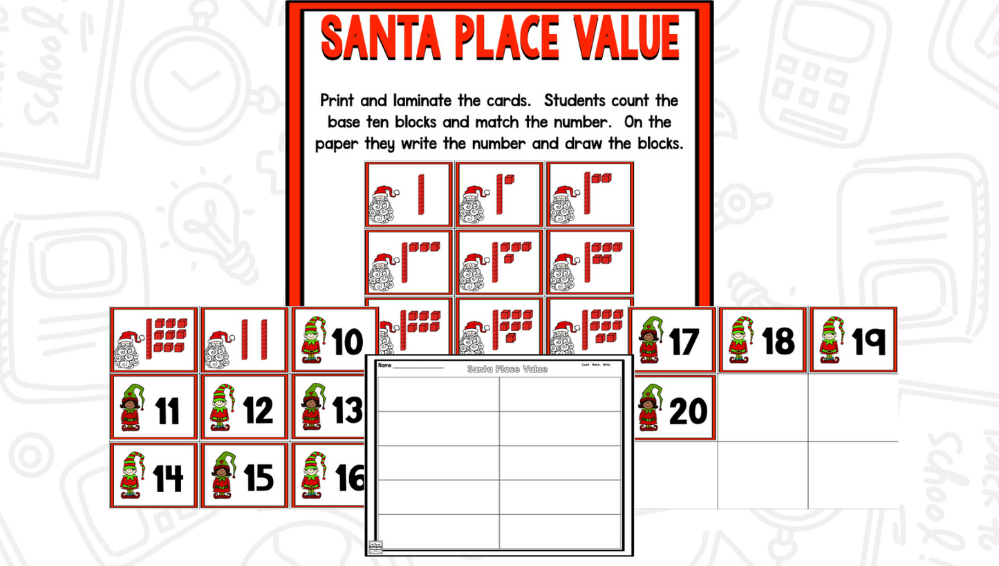 Santa Math and Literacy Centers