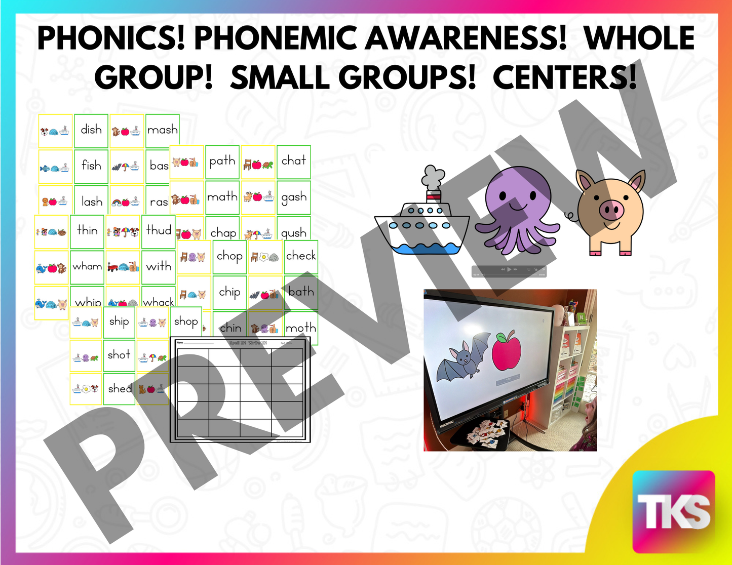 Digraphs: See It! Say It! Spell It! Mystery Words Digraph Game!