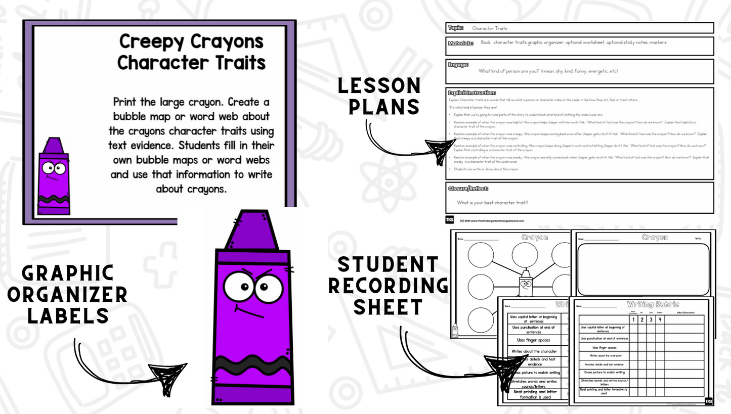 Creepy Crayon Read Aloud Activities | October Comprehension Lessons