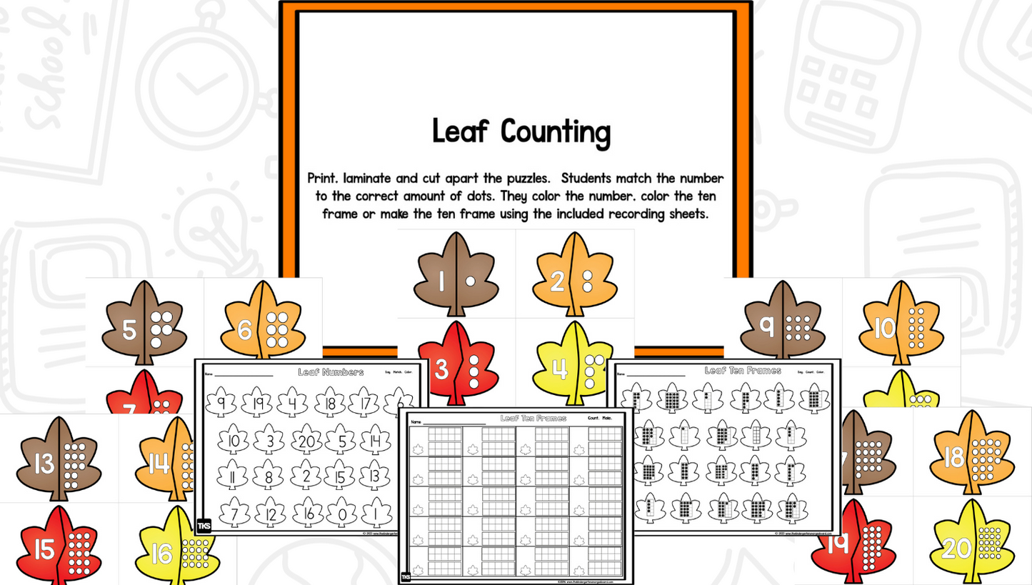 Leaf Puzzles: Letters, Sounds, Numbers, and Counting