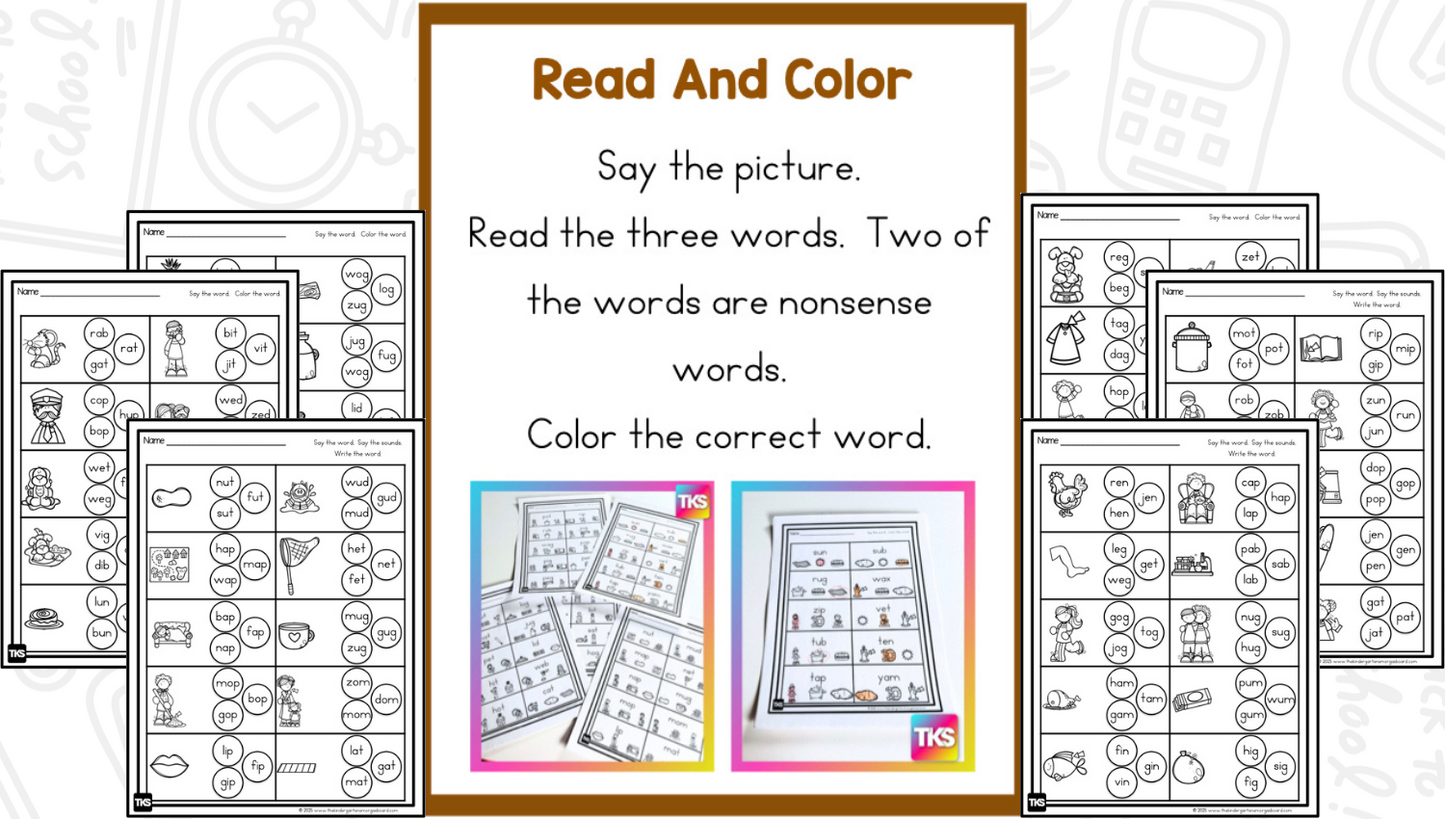 See It! Say It! Spell It! CVC Words Worksheets