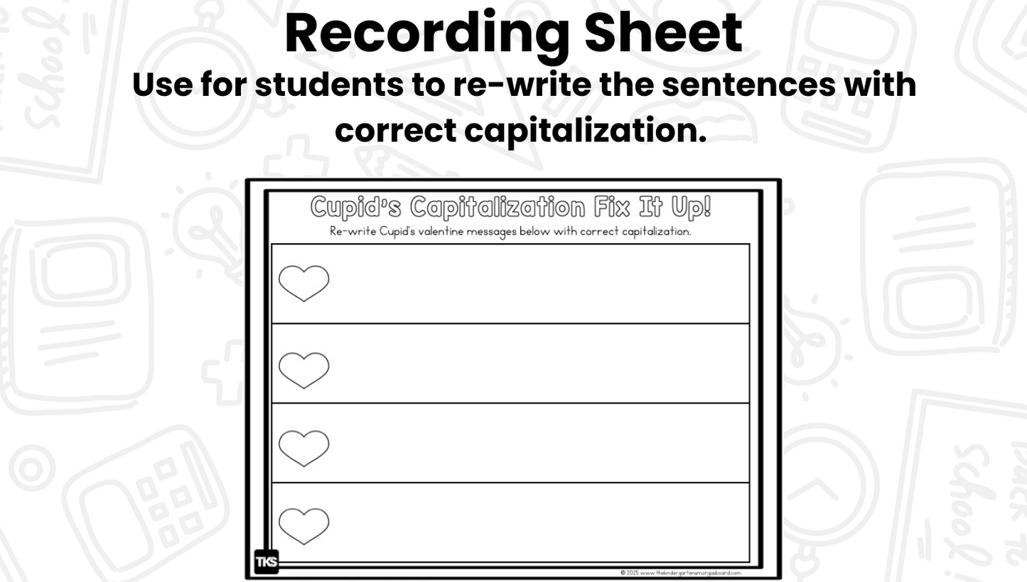 Fix It Up! Cupid Sentences Capitalizing Words in Writing Sentences