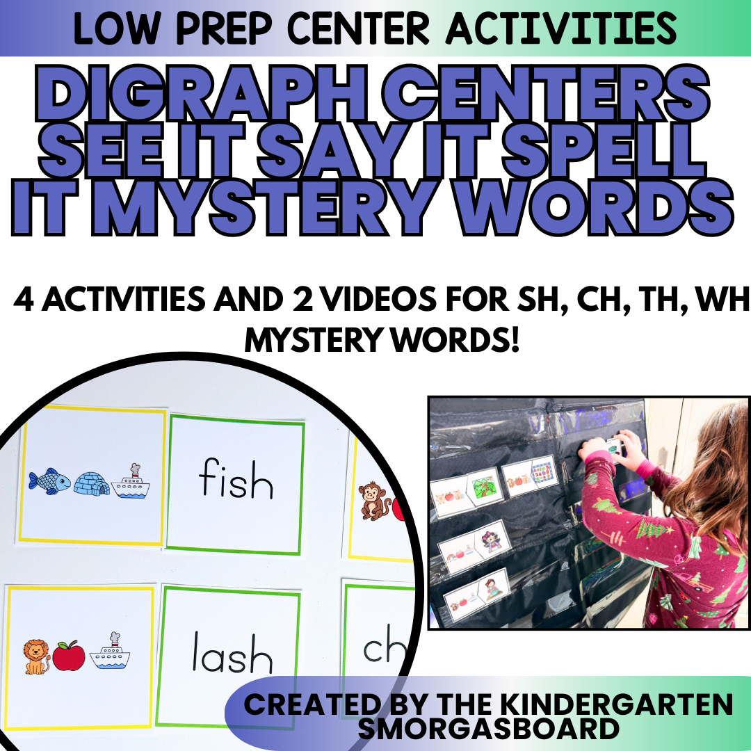 Digraphs: See It! Say It! Spell It! Mystery Words Digraph Game!