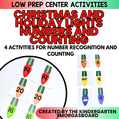 Christmas Activities: Christmas Lights Numbers And Counting Games