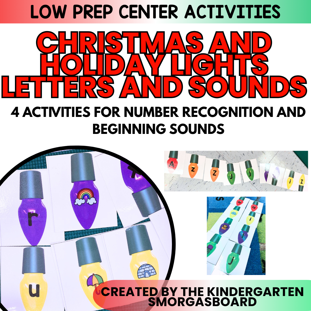 Christmas Lights! Phonics Games: Letters and Sounds for Kindergarten