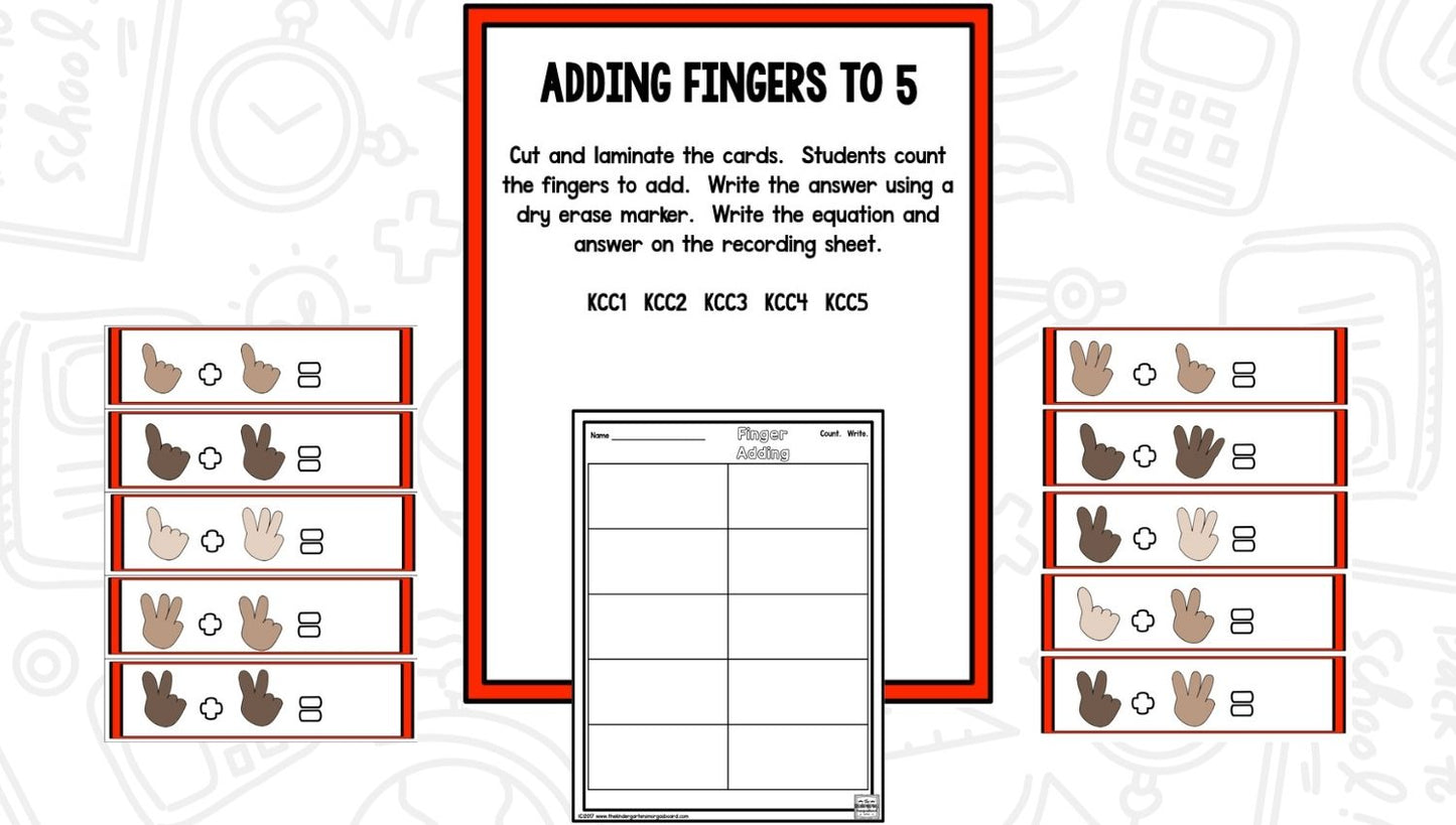 Finger Counting to 10 with Matching Posters