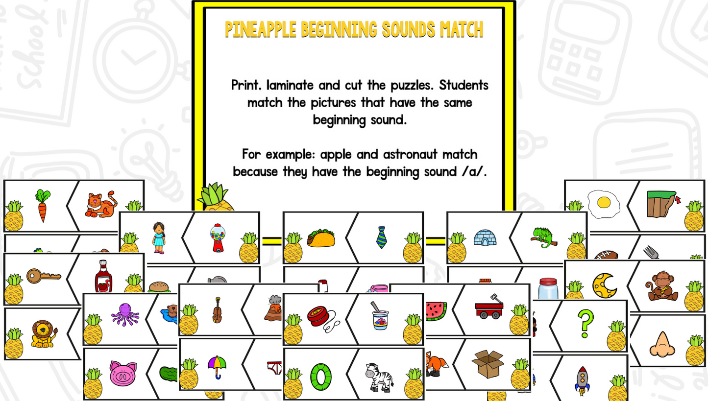 Pineapple Math and Literacy Centers