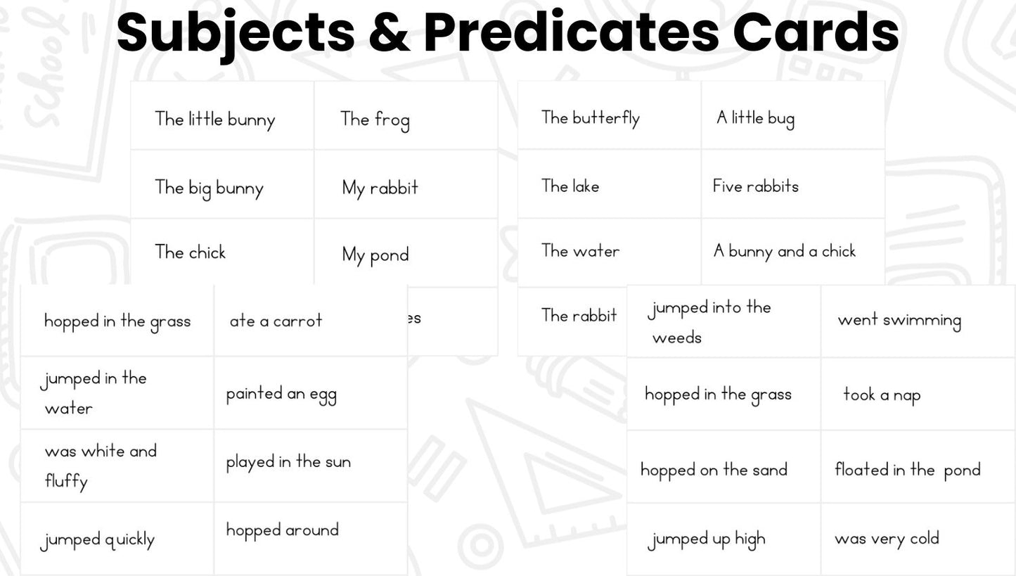 Fix It Up! Bunny Trail Subject & Predicates