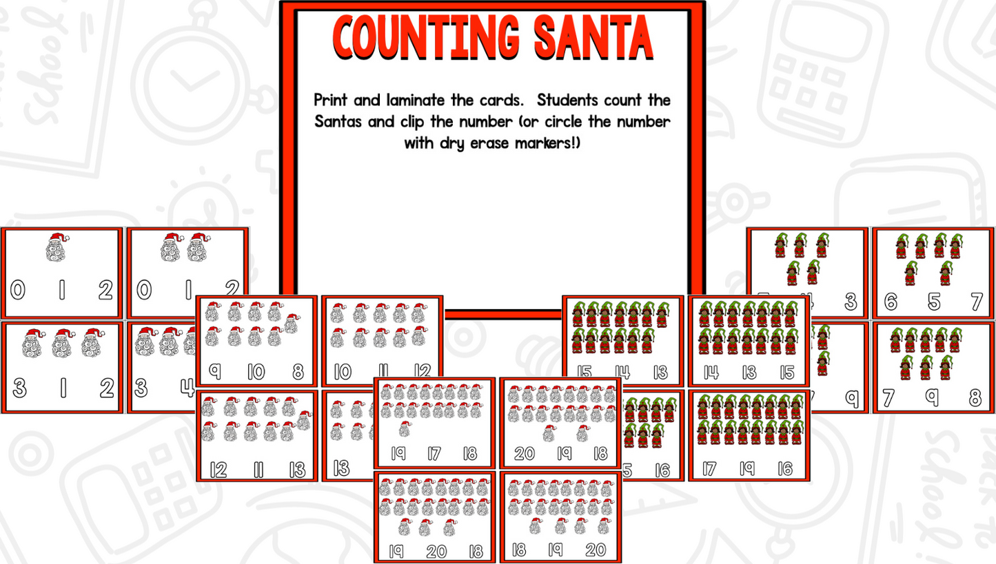 Santa Math and Literacy Centers