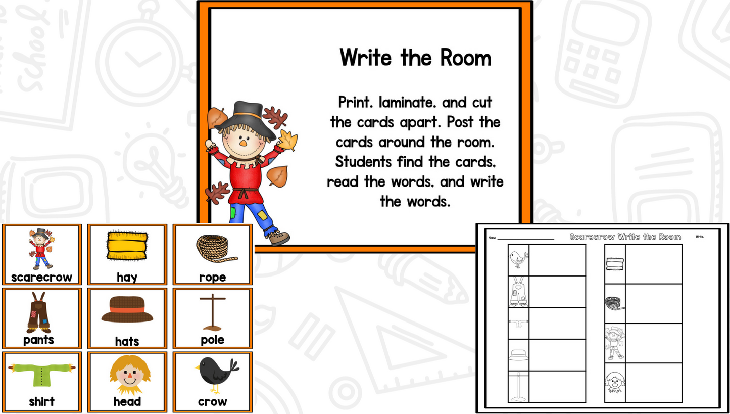 Scarecrow Math, Literacy and Writing Pack