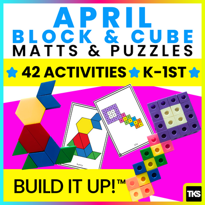 Build It Up! April Pattern Block and Counting Cube Mats