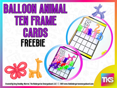 Balloon Animal Ten Frame Cards Freebie