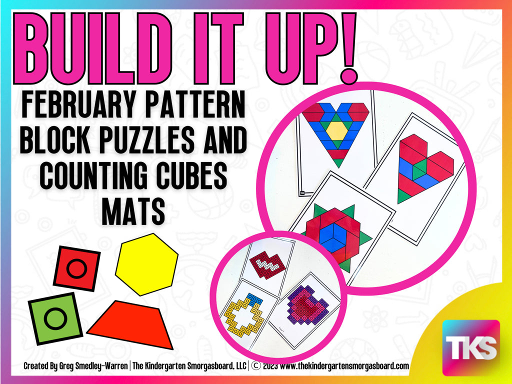 Build It Up! February Pattern Block and Counting Cube Mats