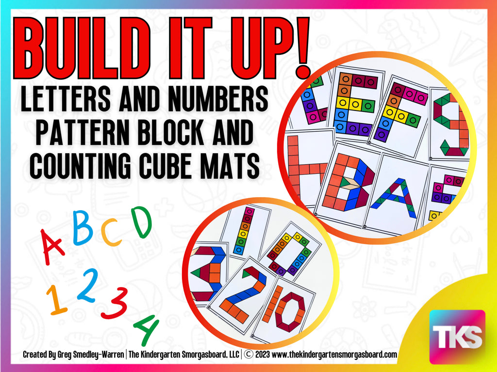 Build It Up! Letters & Numbers Pattern Block & Counting Cube Mats