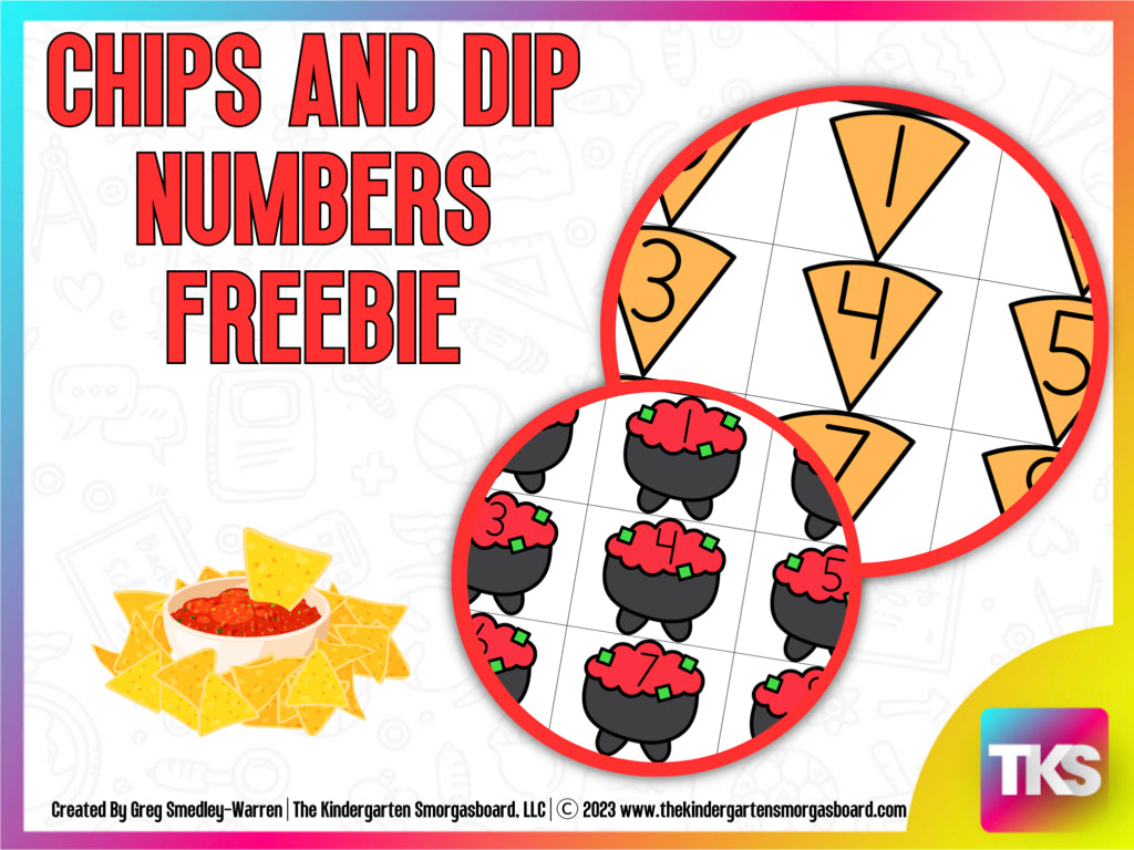 Chips & Dip Number Matching Freebie