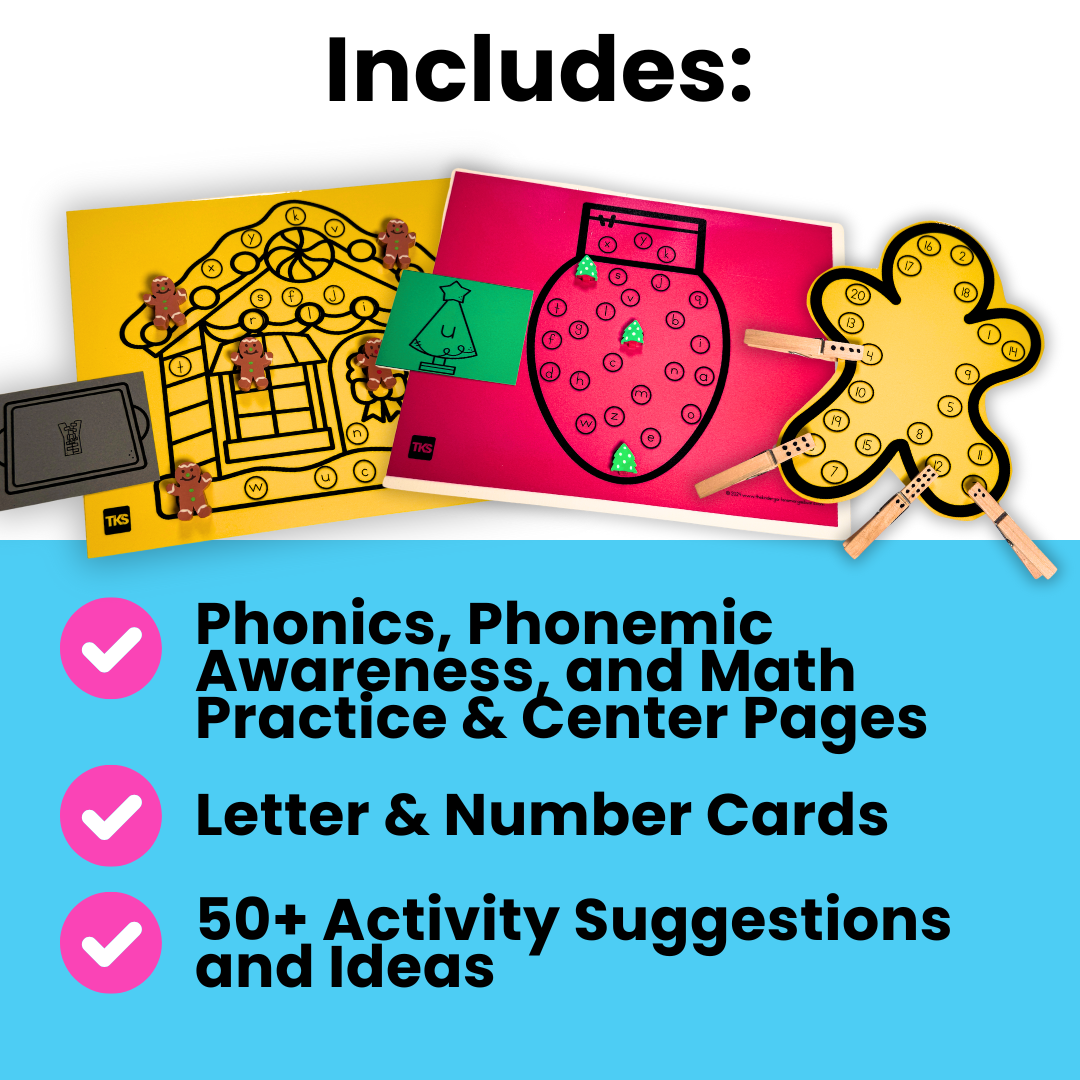 ELA & Math Low Prep Worksheets & Games Kindergarten Print It Up! December Print It Up!