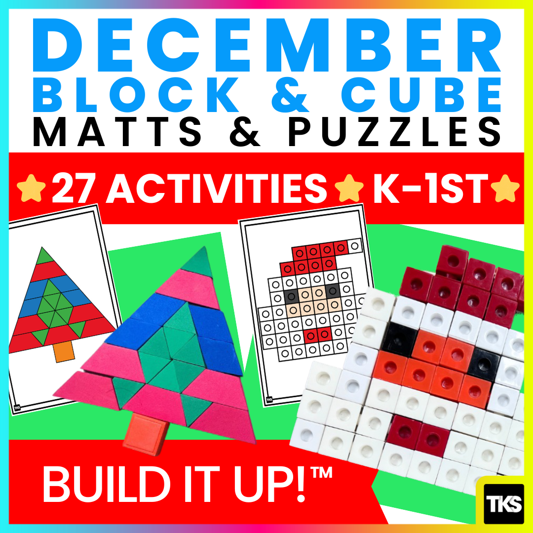 Build It Up! December Pattern Block and Counting Cube Mats