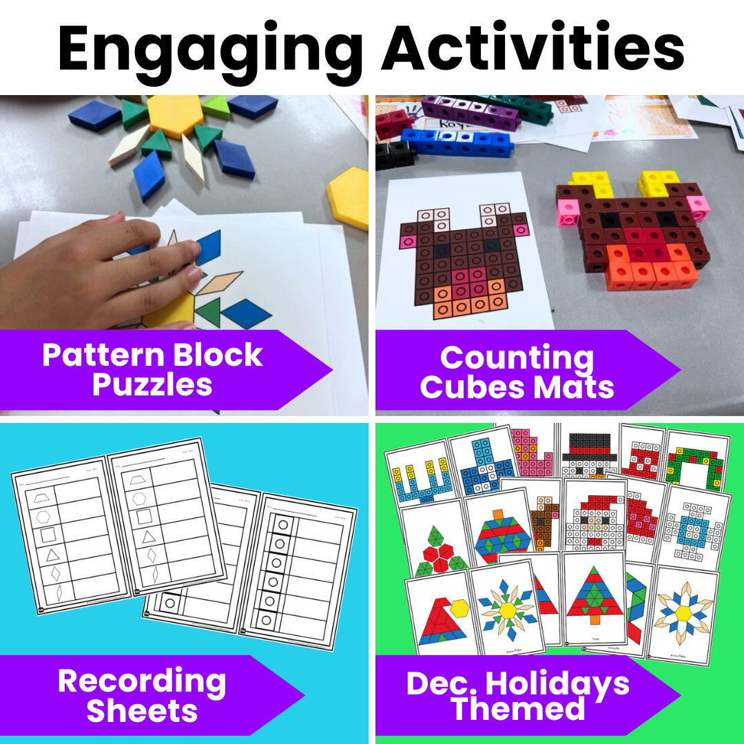 Build It Up! December Pattern Block and Counting Cube Mats