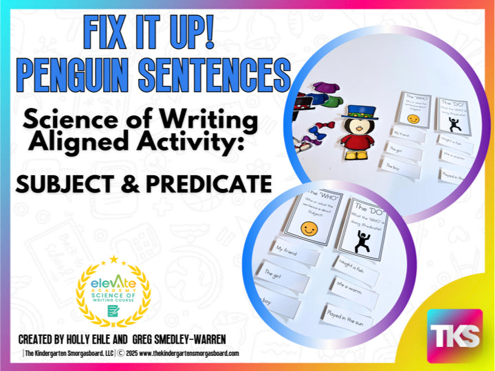 Fix It Up! Penguin Sentence Building Subject & Predicate