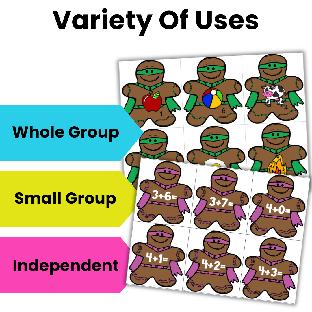 Gingerbread Superheroes Math and Literacy Centers!