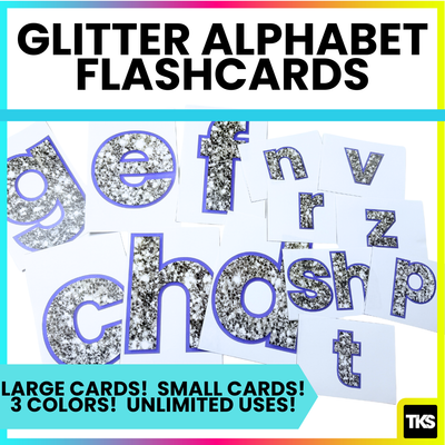 Glitter Letter Cards – Alphabet Cards for Phonics, Centers, and Small Groups