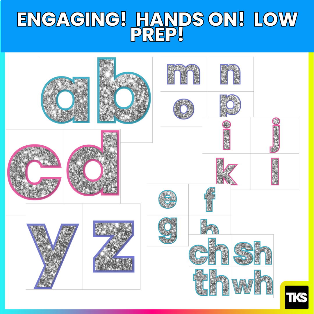 Glitter Letter Cards – Alphabet Cards for Phonics, Centers, and Small Groups