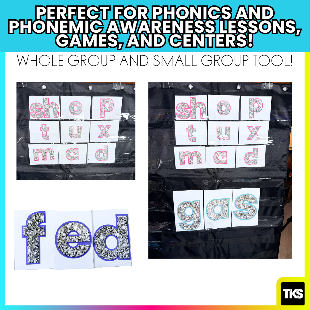 Glitter Letter Cards – Alphabet Cards for Phonics, Centers, and Small Groups
