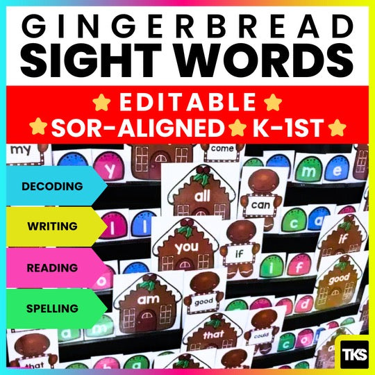 Gingerbread Editable Sight Words