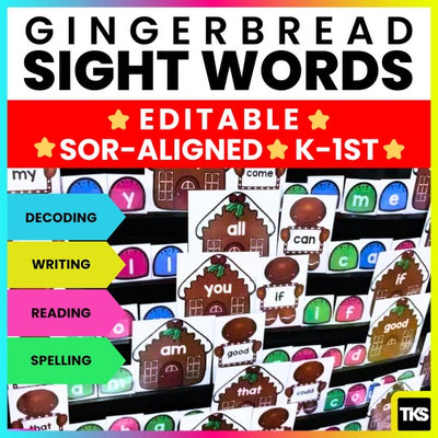 Gingerbread Editable Sight Words