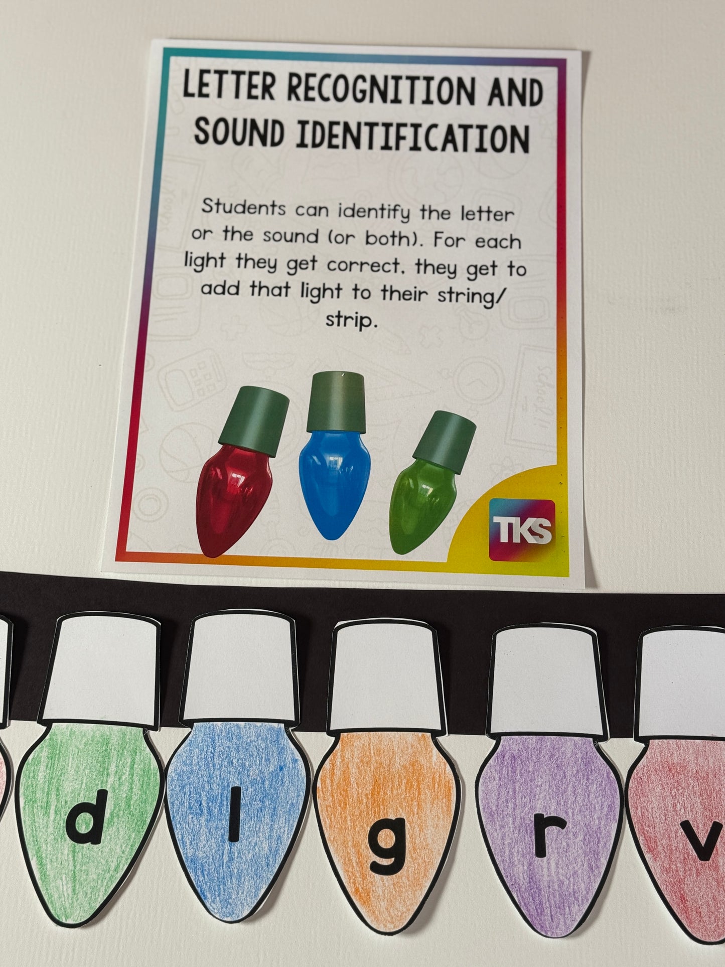 Lighting Up Christmas- Editable Phonics & Sight Word Project for Kindergarten