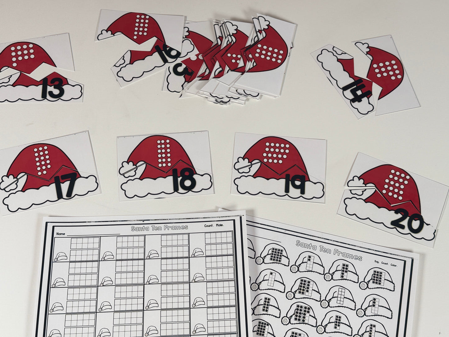 Santa Puzzles: Letters, Sounds, Numbers, and Counting