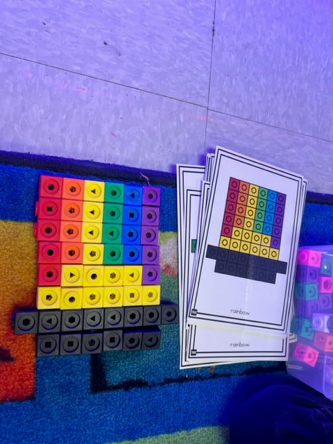 Pattern Builder Mat Build It Up! March Pattern Block and Counting Cube Mats – The ...