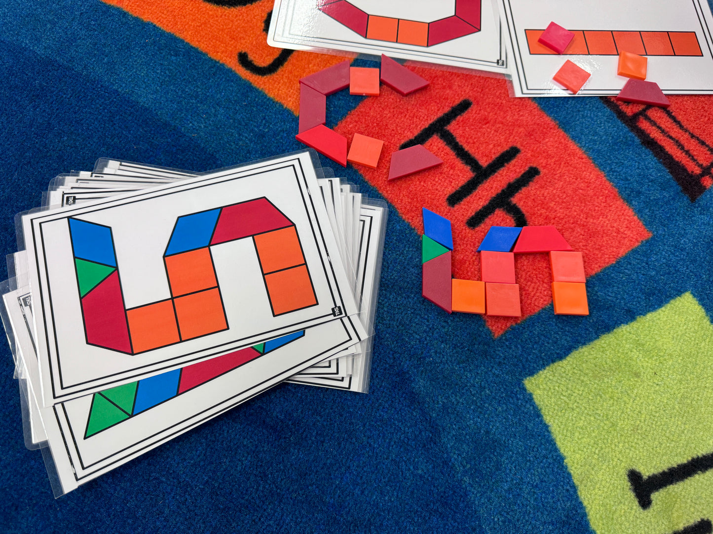 Build It Up! Letters & Numbers Pattern Block & Counting Cube Mats