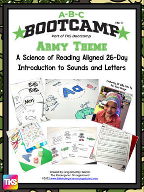 ABC Bootcamp: A 26-Day Introduction to Letters and Sounds (Army Theme)