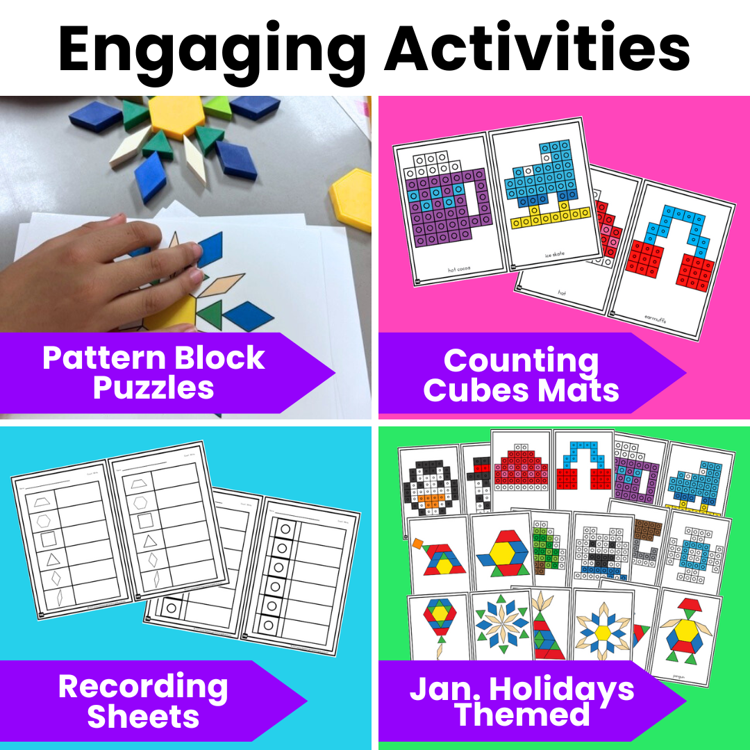 I Can Build Pattern Blocks Build It Up! January Pattern Block and Counting Cube Mats – The ...