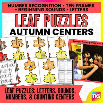 Leaf Puzzles: Letters, Sounds, Numbers, and Counting