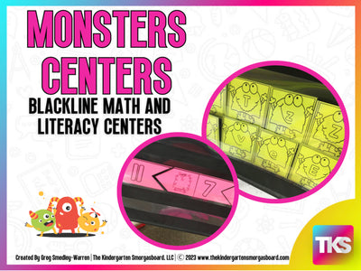 Monsters Blackline Math and Literacy Centers