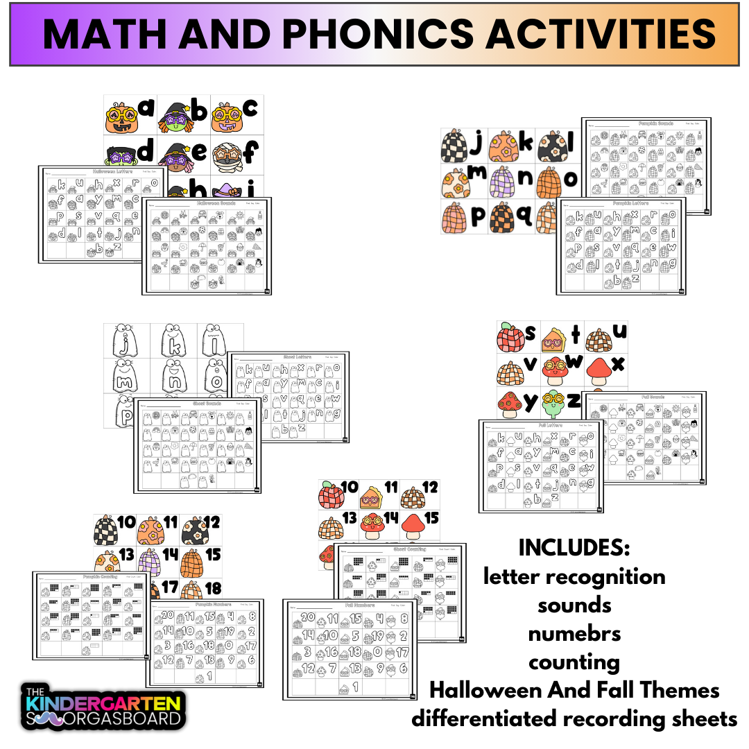 Kindergarten Sensory Bin Activities: October, Fall And Halloween