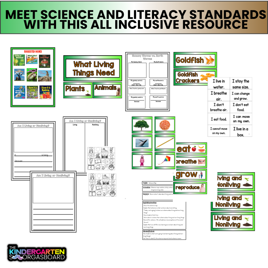 Living and Nonliving Things Science Unit | Kindergarten and First Grade Science