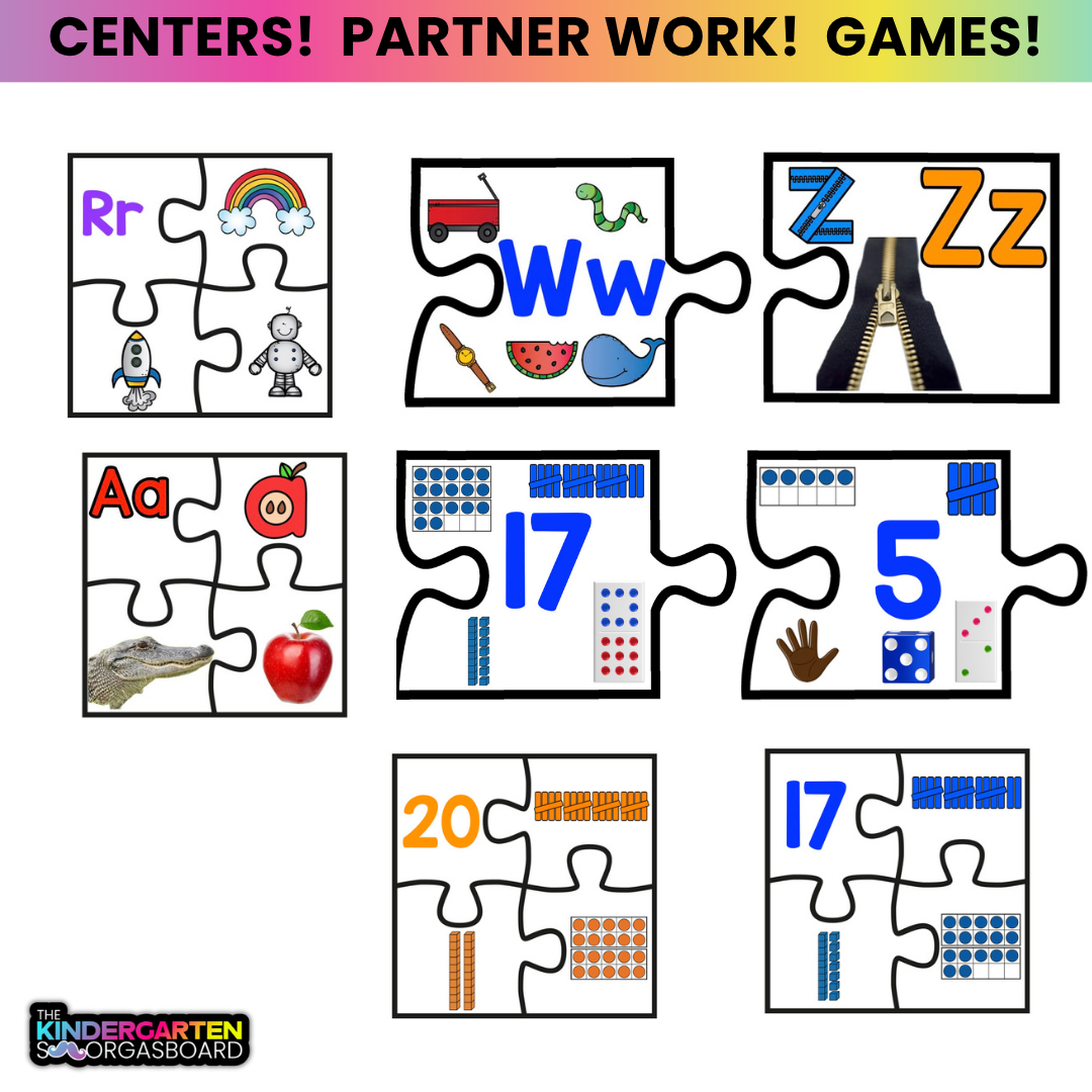 GIANT Floor Puzzles BUNDLE: Letters, Sounds, Numbers, and Counting!