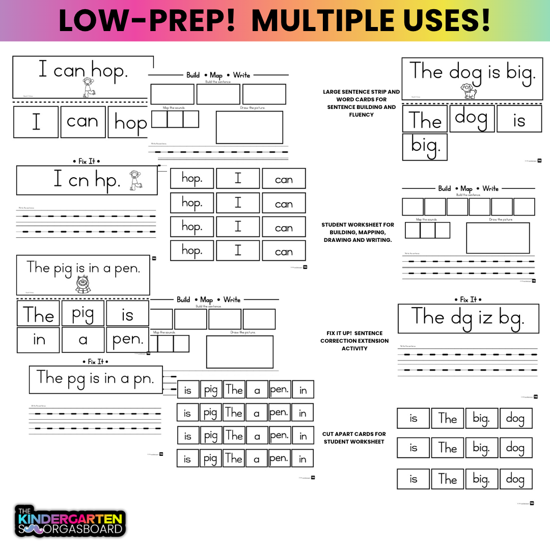 Building SentenceS & Sentence Writing BUNDLE | Phonics And Fluency Activities |