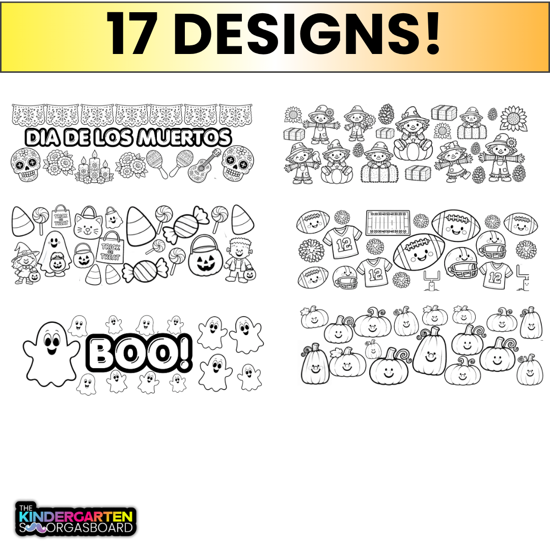Fall Coloring Banners | Halloween, Thanksgiving & Fall Classroom Activities
