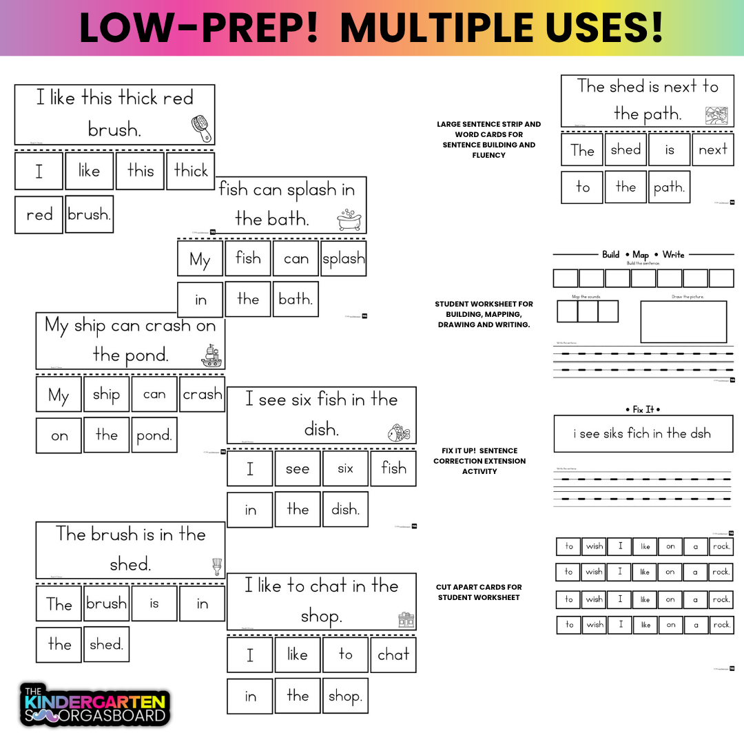 Building SentenceS & Sentence Writing BUNDLE | Phonics And Fluency Activities |