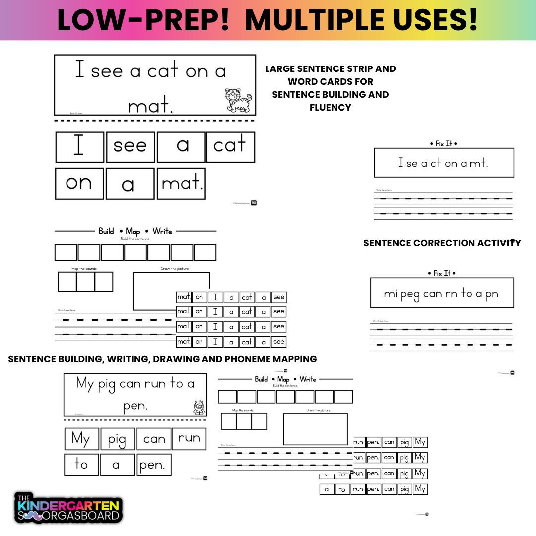 Building SentenceS & Sentence Writing BUNDLE | Phonics And Fluency Activities |