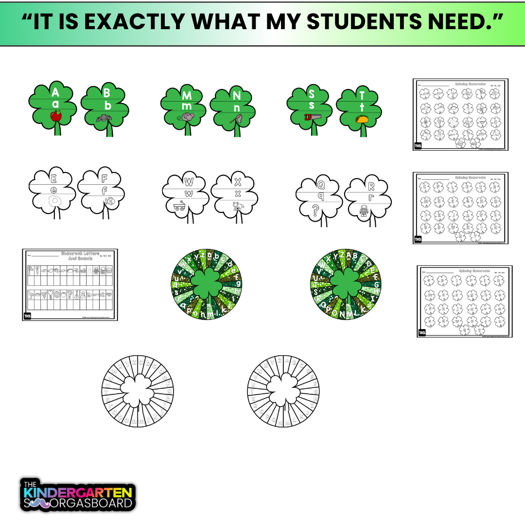 St. Patrick's Day Activities: Shamrock Letters and Sounds Puzzles