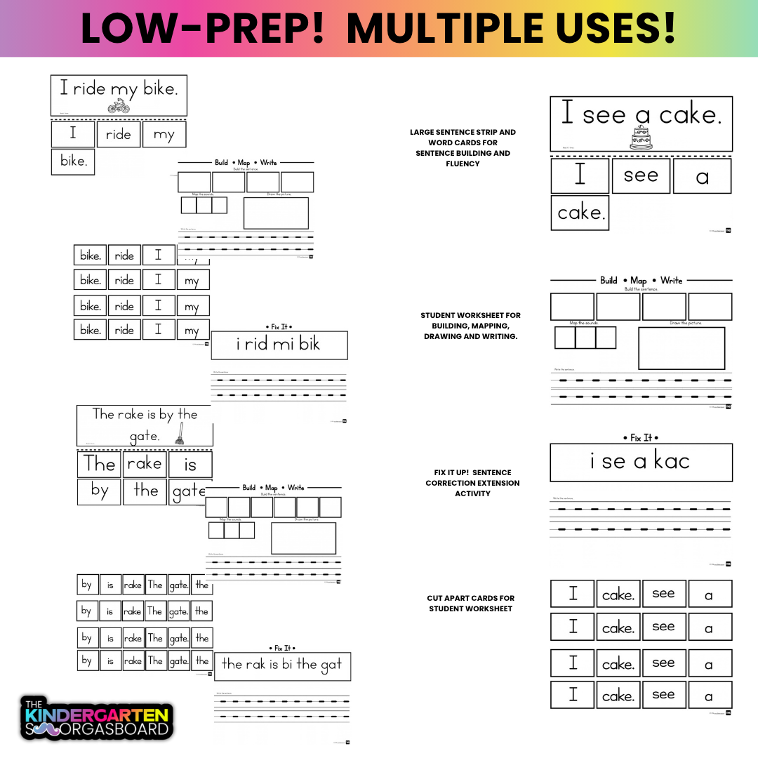 Building Sentences & Sentence Writing BUNDLE-Phonics And Fluency Activities