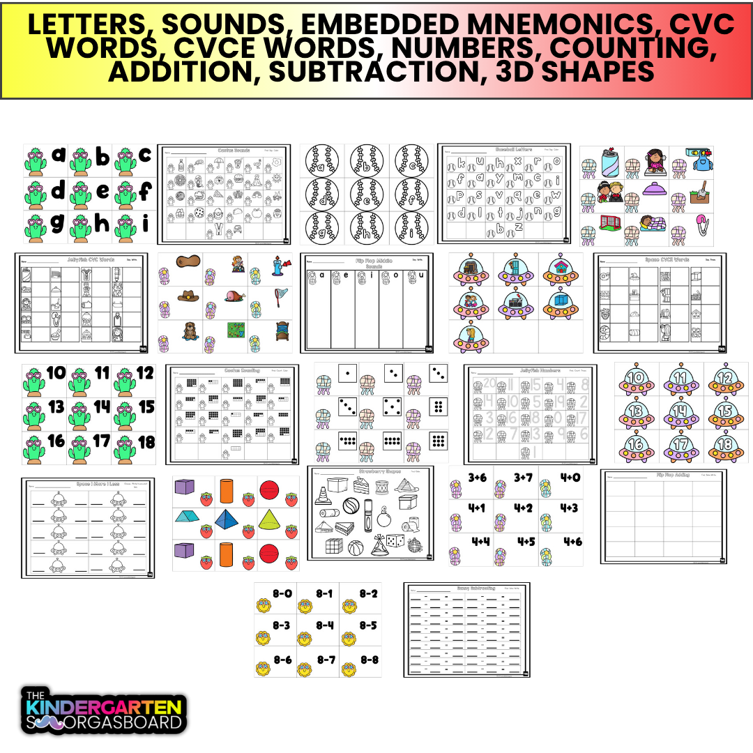 Sensory Bins Kindergarten Math & Phonics Centers | May, Summer And Spring