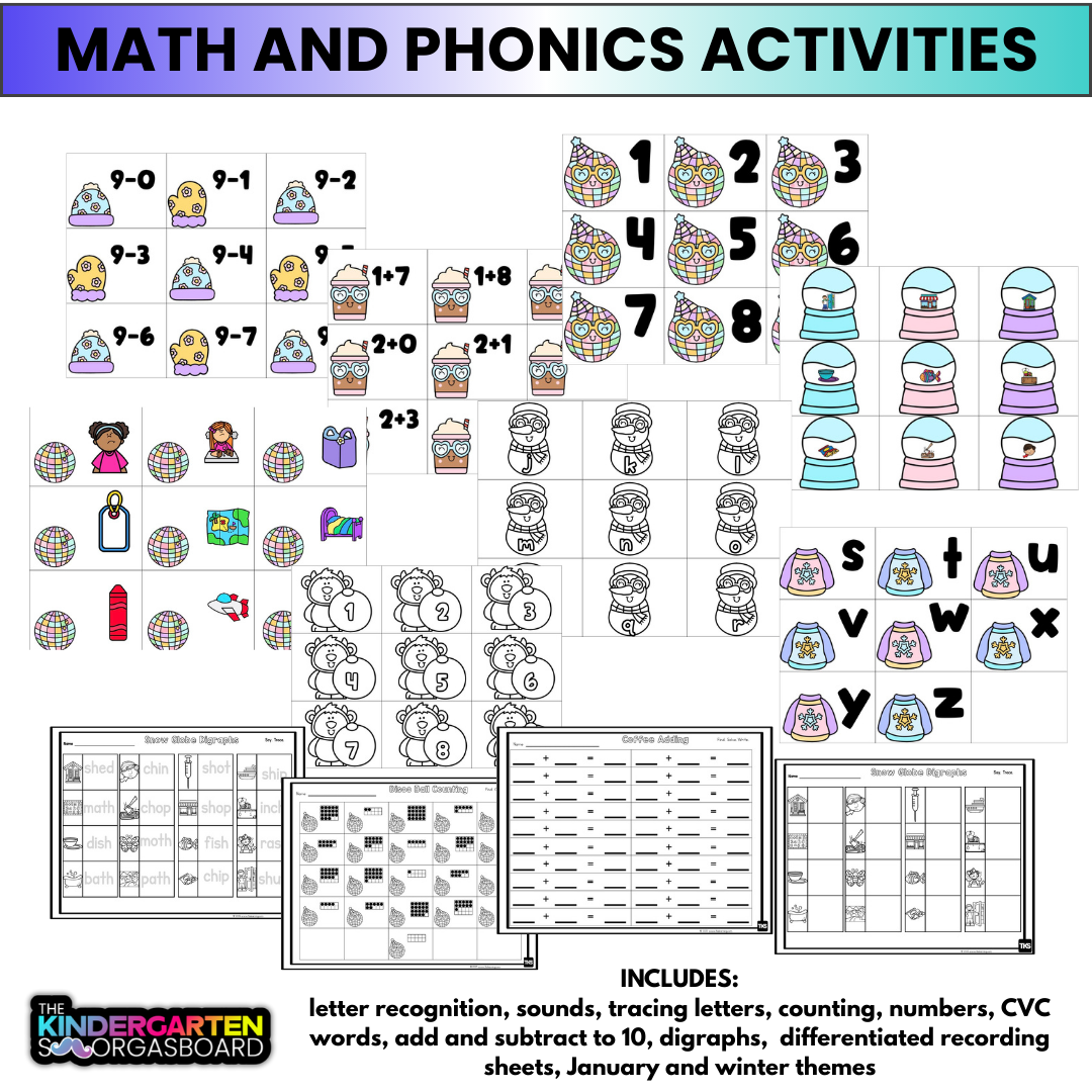Kindergarten Sensory Bin Activities: January, Winter And New Year's