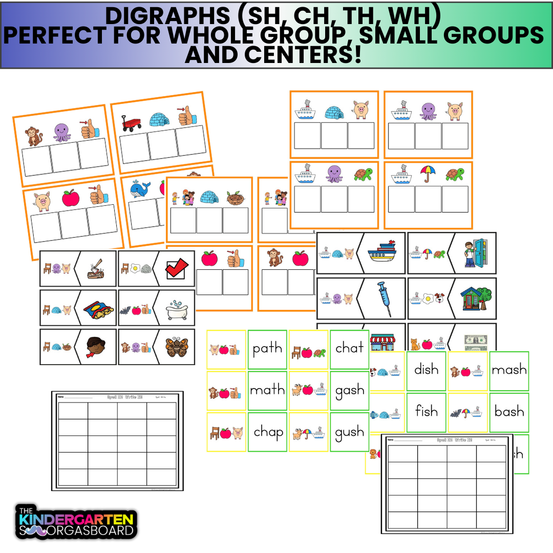 Digraphs: See It! Say It! Spell It! Mystery Words Digraph Game!