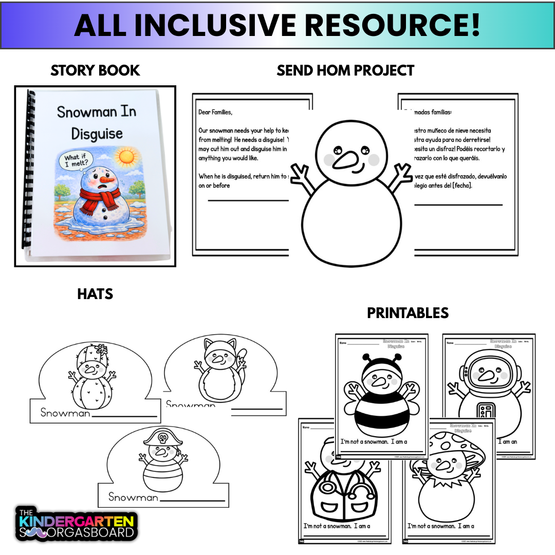 Snowman In Disguise Project With Story Book! Disguise A Snowman Activity!
